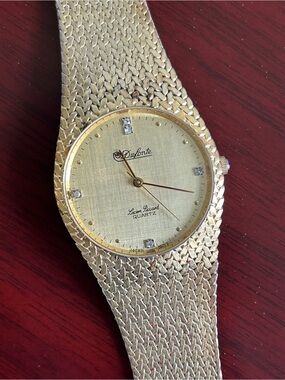 Vintage Dufonte Gold-Tone Lucien Piccard Quartz Watch